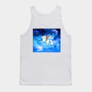 Sloth Riding a Unicorn Night Sky Tank Top